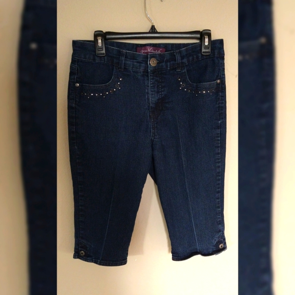 Gloria Vanderbilt Brianna Capri jeans for women 12p studded embellished - Picture 1 of 7